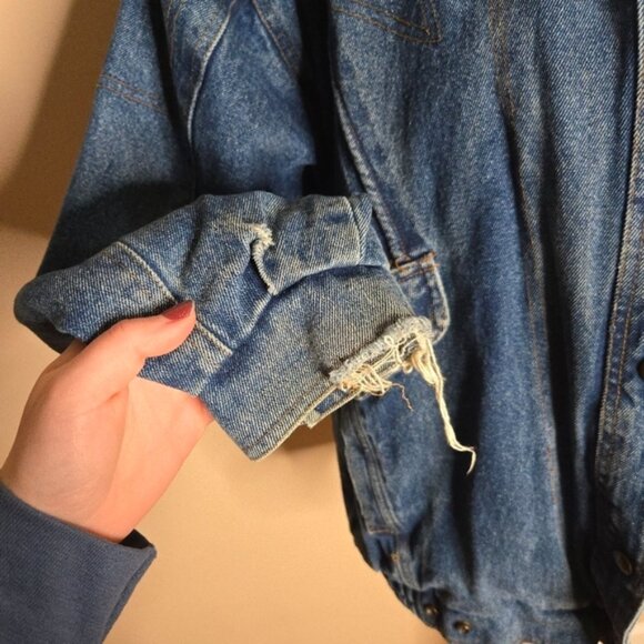 Vintage Outbrook Denim Tribal Print Jacket with Hood - Picture 5 of 11